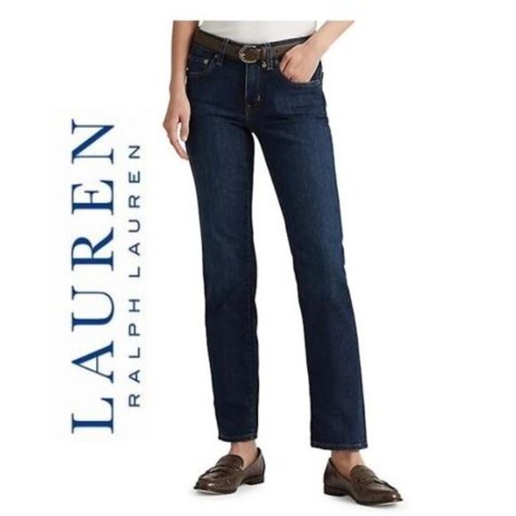 LAUREN RALPH LAUREN - Classic! Dark wash modern straight curvy jeans - Picture 3 of 12
